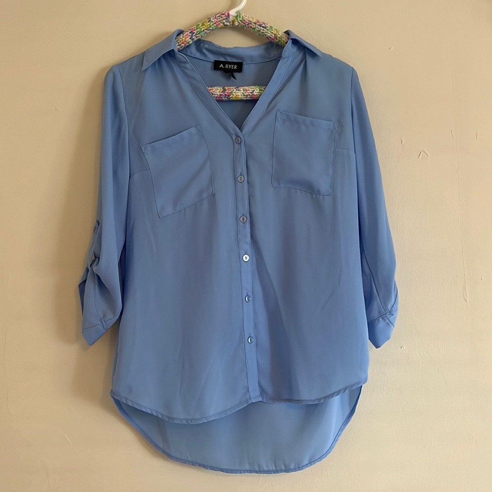 Medium blue blouse